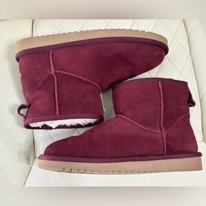 KOOLABURRA UGG KOOLA MINI II SUEDE BOOTS 1114851 WOMENS SIZE 6 RED BURGUNDY